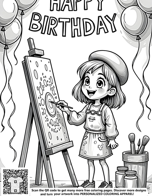 FREE Art Party Coloring Page - Download NOW