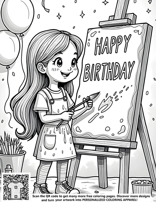 FREE Happy Birthday Coloring Page - Download NOW