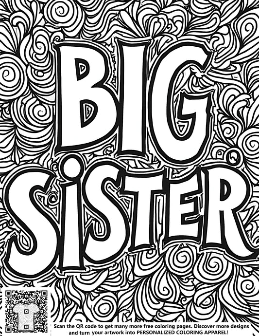 FREE Big Sister Coloring Page Download NOW