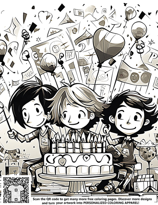 FREE Birthday Celebration Coloring Page - Download NOW