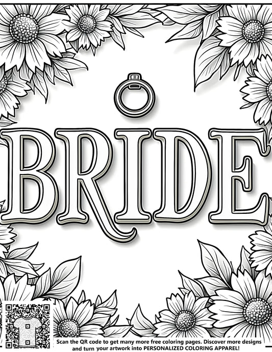 FREE Bride Coloring Page - Printable Download