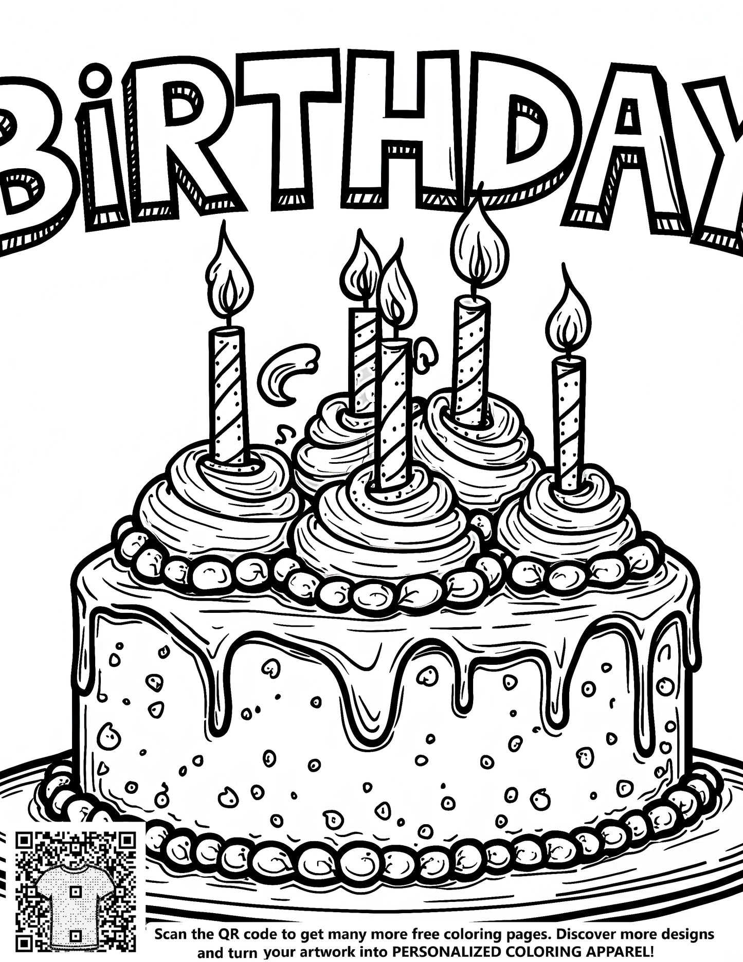 FREE Birthday Cake Coloring Page Download NOW