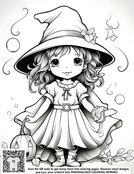 FREE Halloween Witch Coloring Page - Download NOW