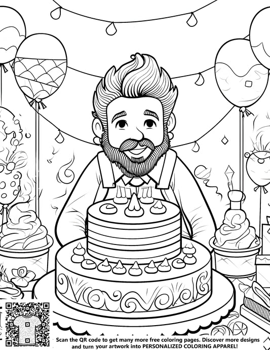 FREE Birthday Celebration Coloring Page Download NOW