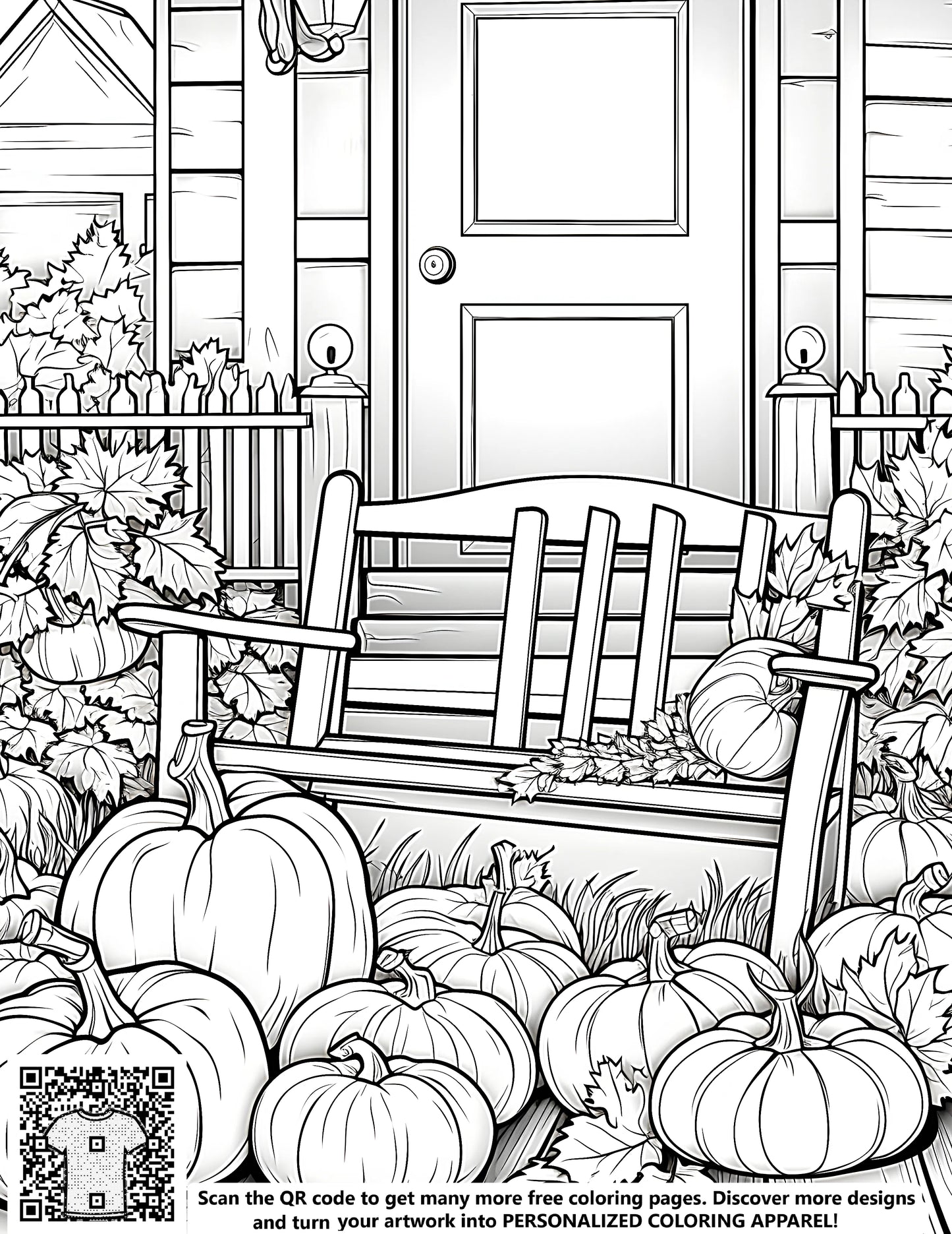 FREE Fall Porch Coloring Page Download