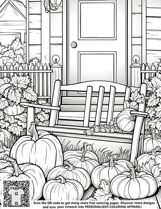 FREE Fall Porch Coloring Page Download