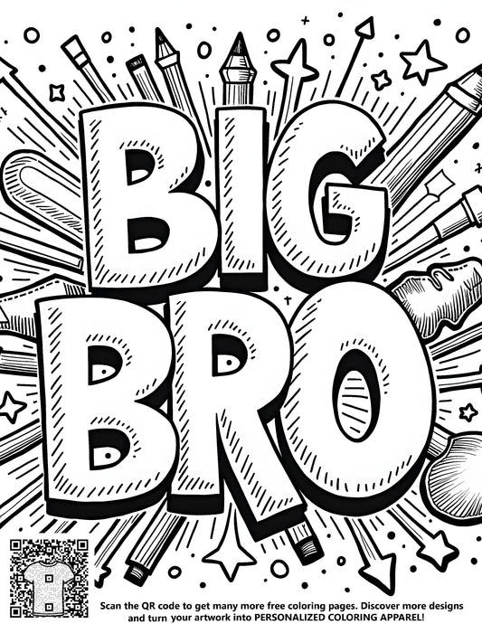 FREE Big Bro Coloring Page - Fun Family Bonds Printable Download