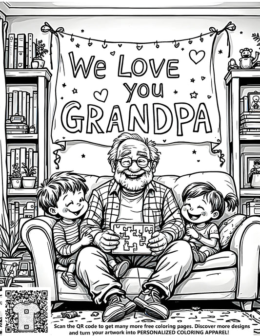 FREE Grandpa Love Coloring Page - Download NOW