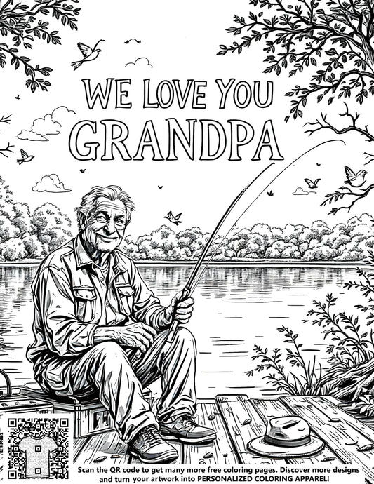 FREE Peaceful Fishing Day Coloring Page - Download NOW