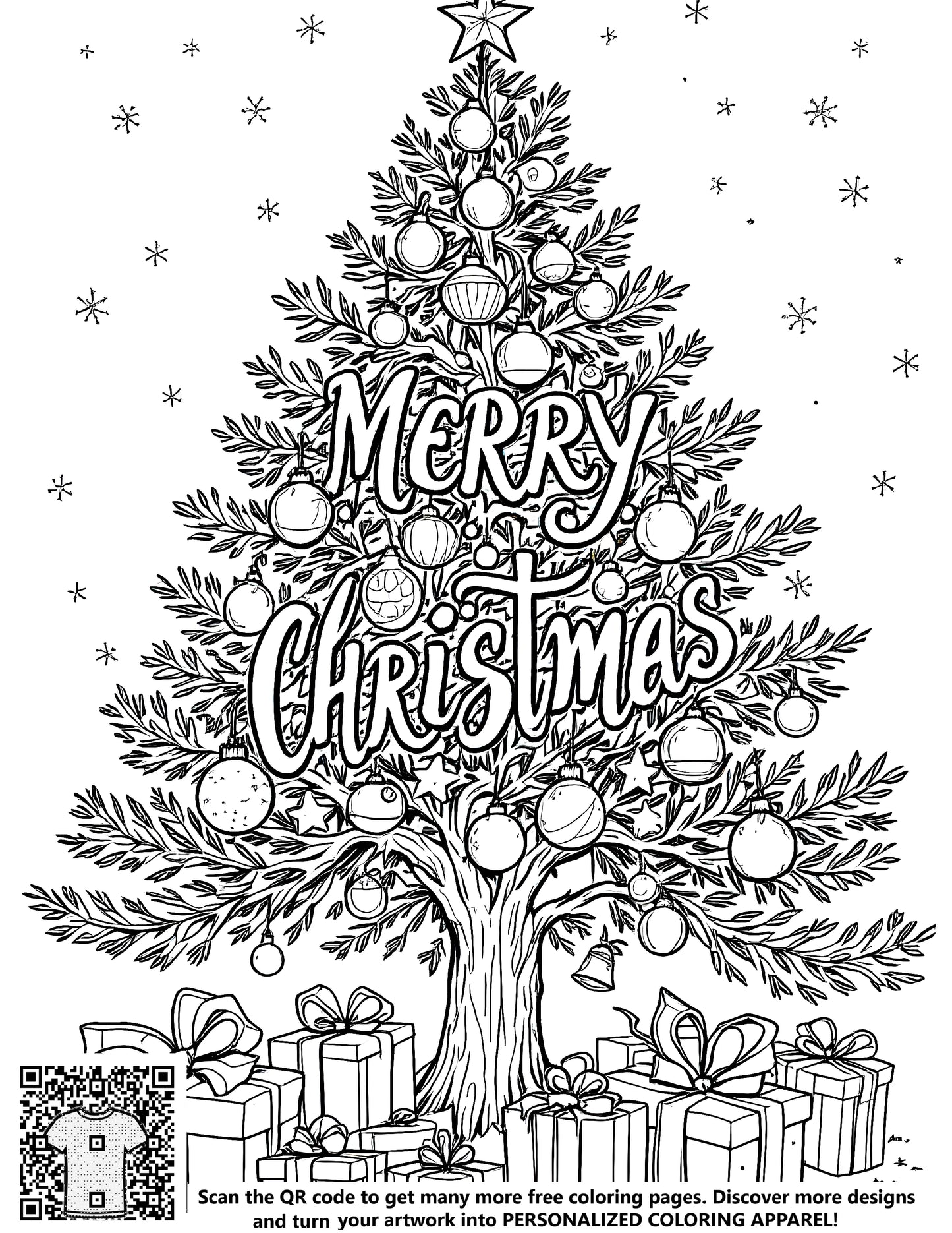 FREE Christmas Tree Coloring Page Download - Festive Holiday Printable
