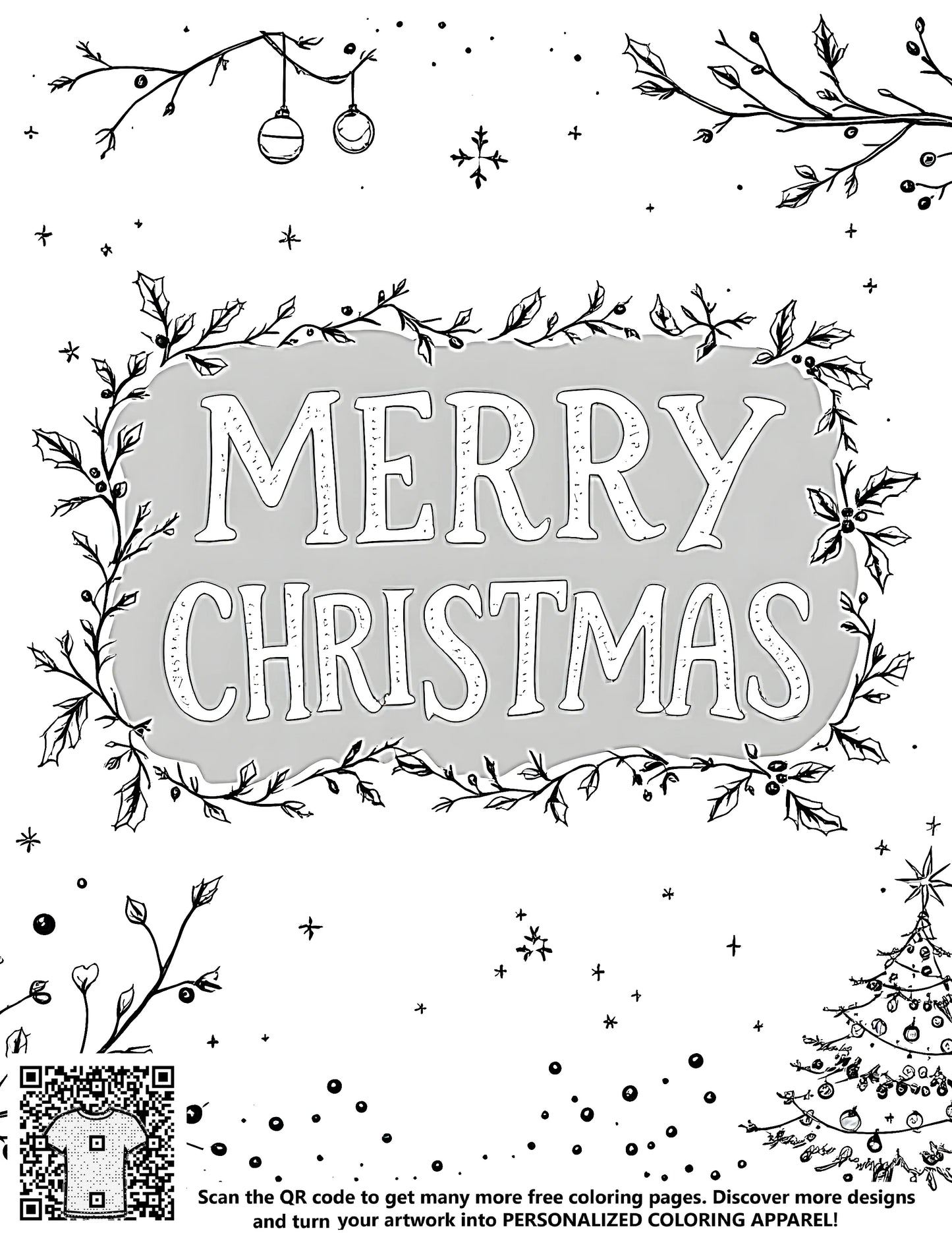 FREE Merry Christmas Coloring Page - Download NOW Holiday Printable