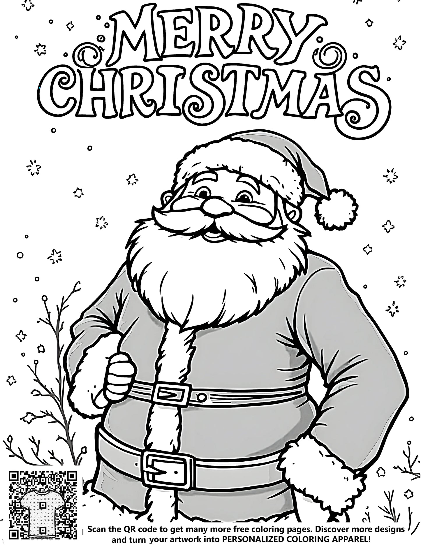 FREE Santa Claus Merry Christmas Coloring Page - Download NOW