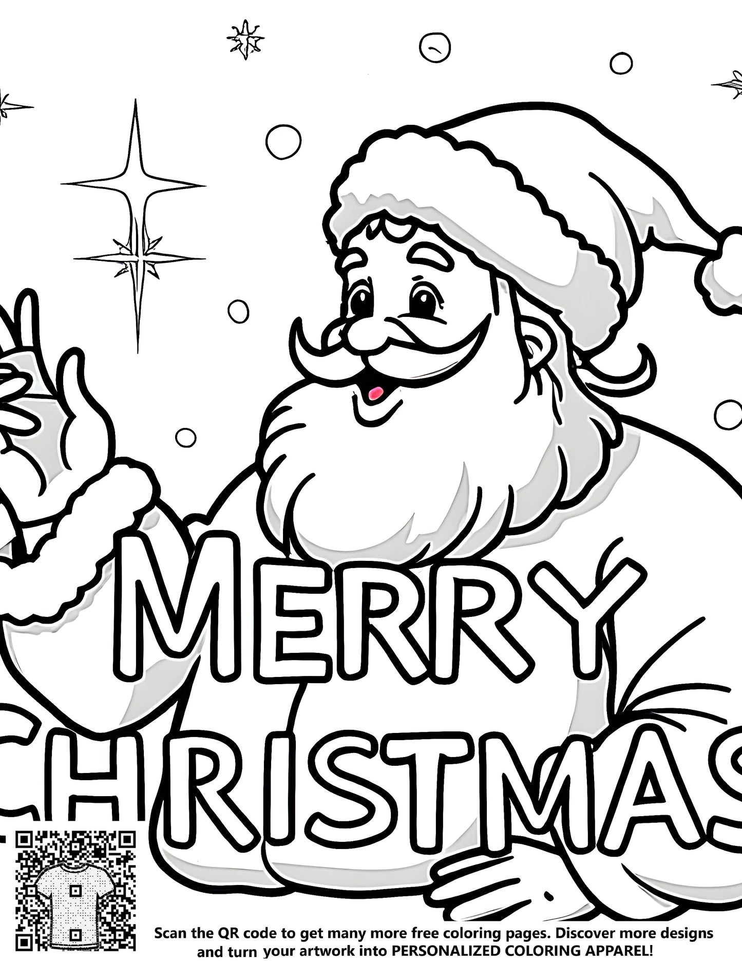 FREE Santa Claus Merry Christmas Coloring Page - Download NOW