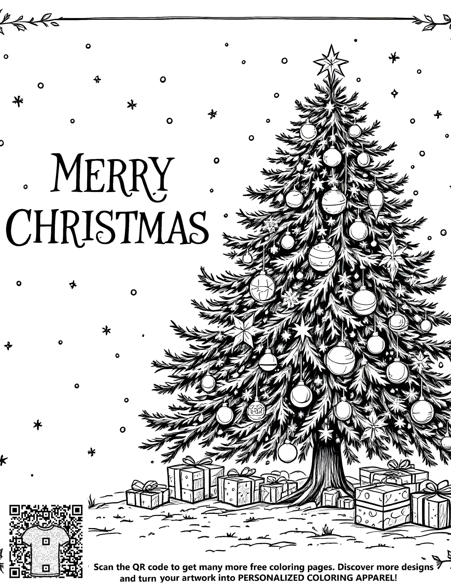 FREE Christmas Tree Coloring Page - Printable Download