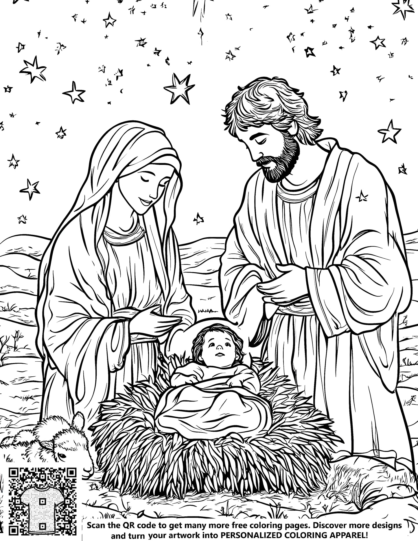 FREE Nativity Scene Coloring Page - Download NOW