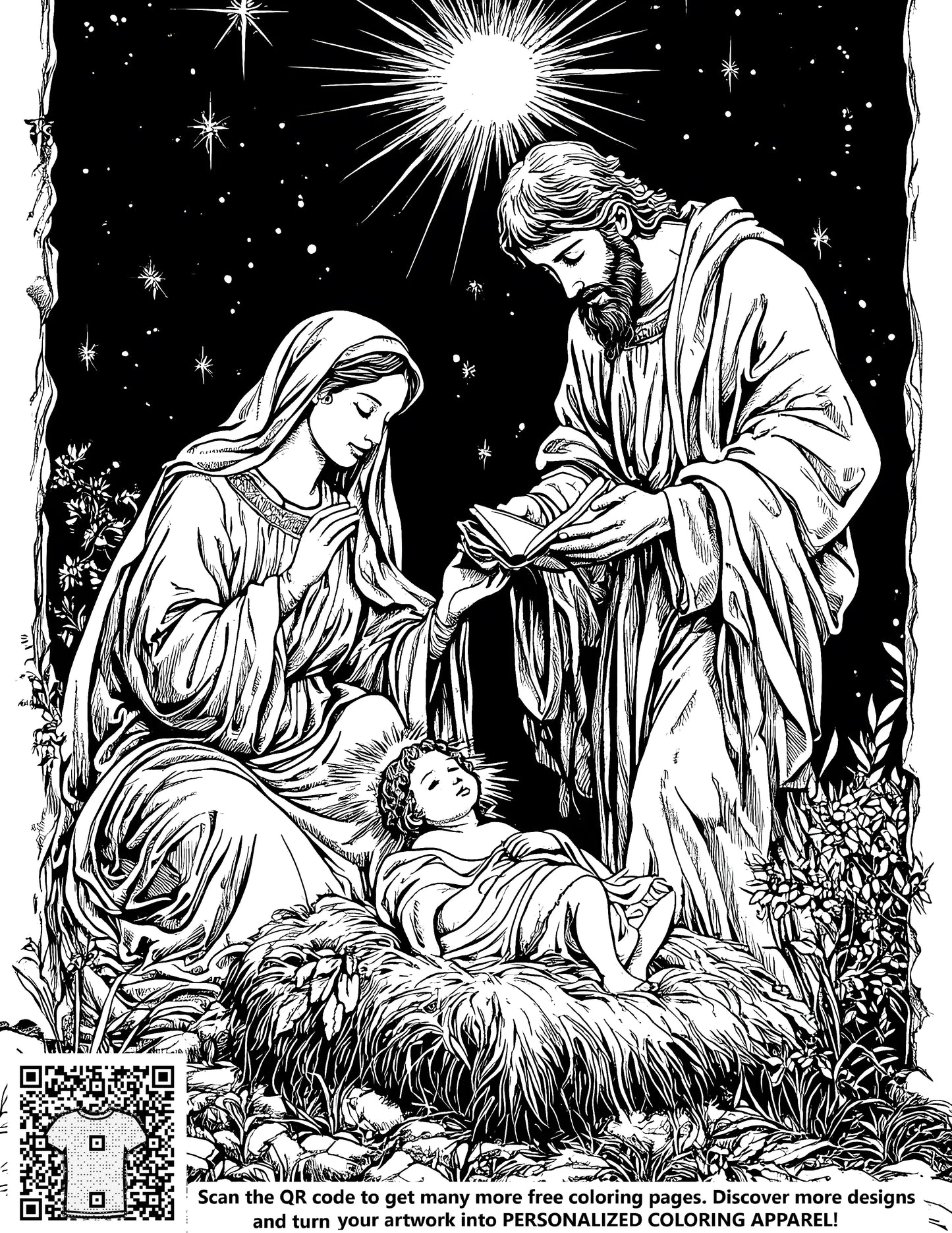 FREE Nativity Scene Coloring Page - Download NOW