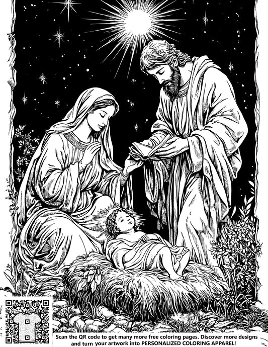 FREE Nativity Scene Coloring Page - Download NOW