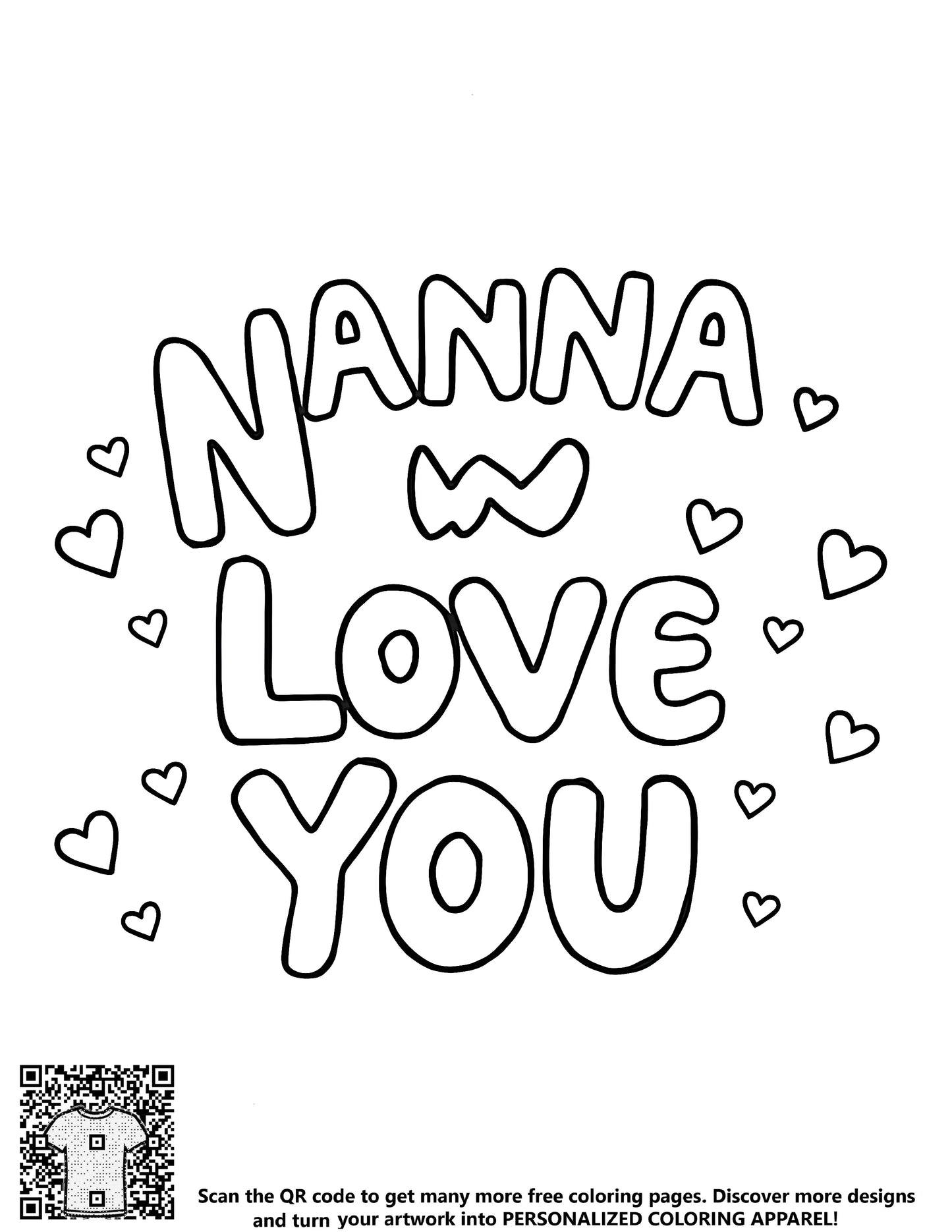 FREE Nanna We Love You Coloring Page - Download NOW