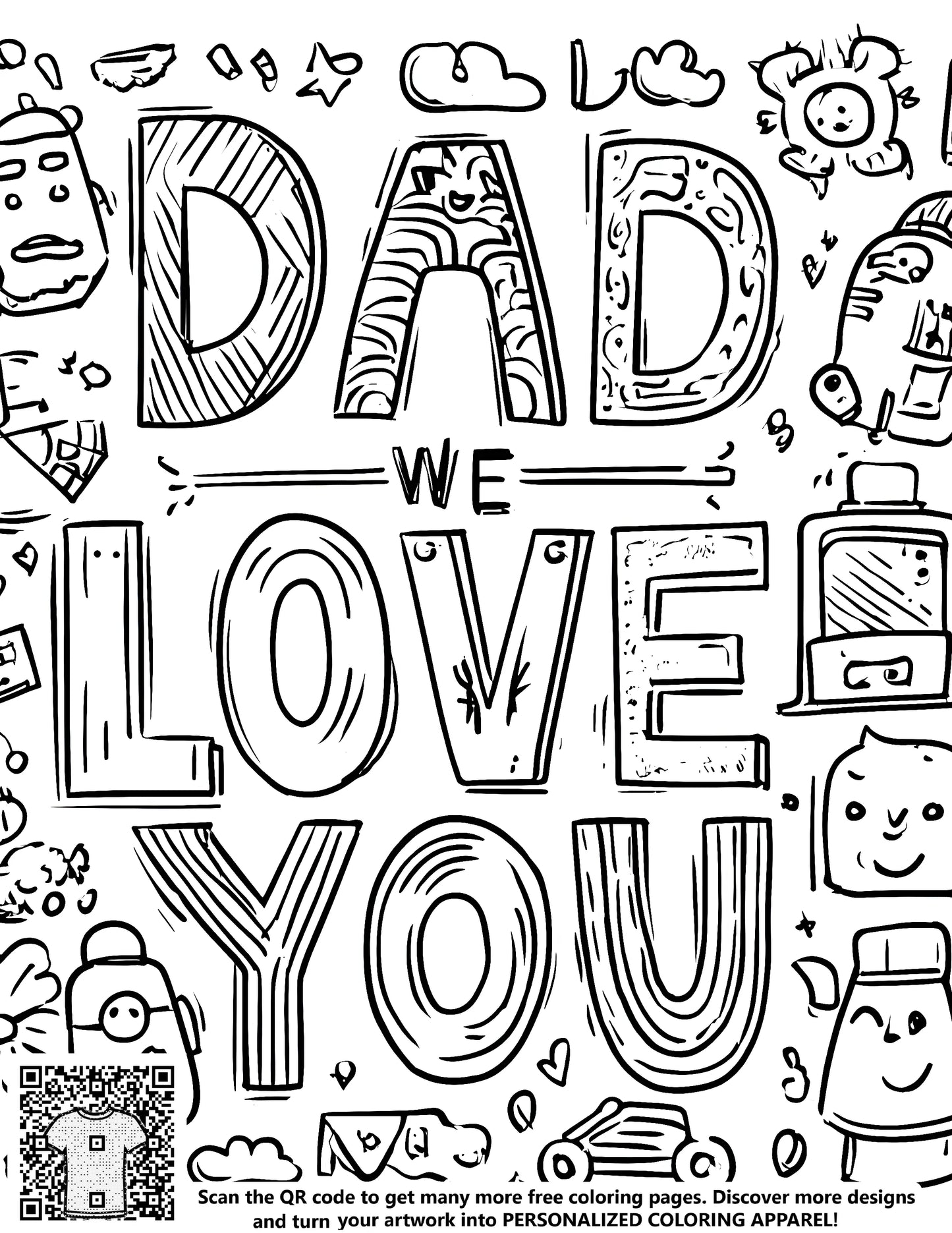 FREE Dad We Love You Coloring Page Download NOW