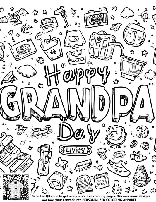 FREE Happy Grandpa Day Coloring Page - Printable Download