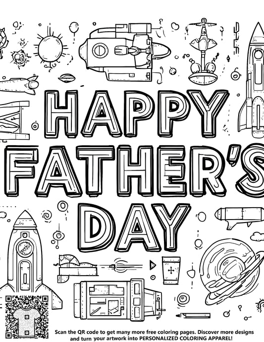 FREE Father's Day Space-Themed Coloring Page Download