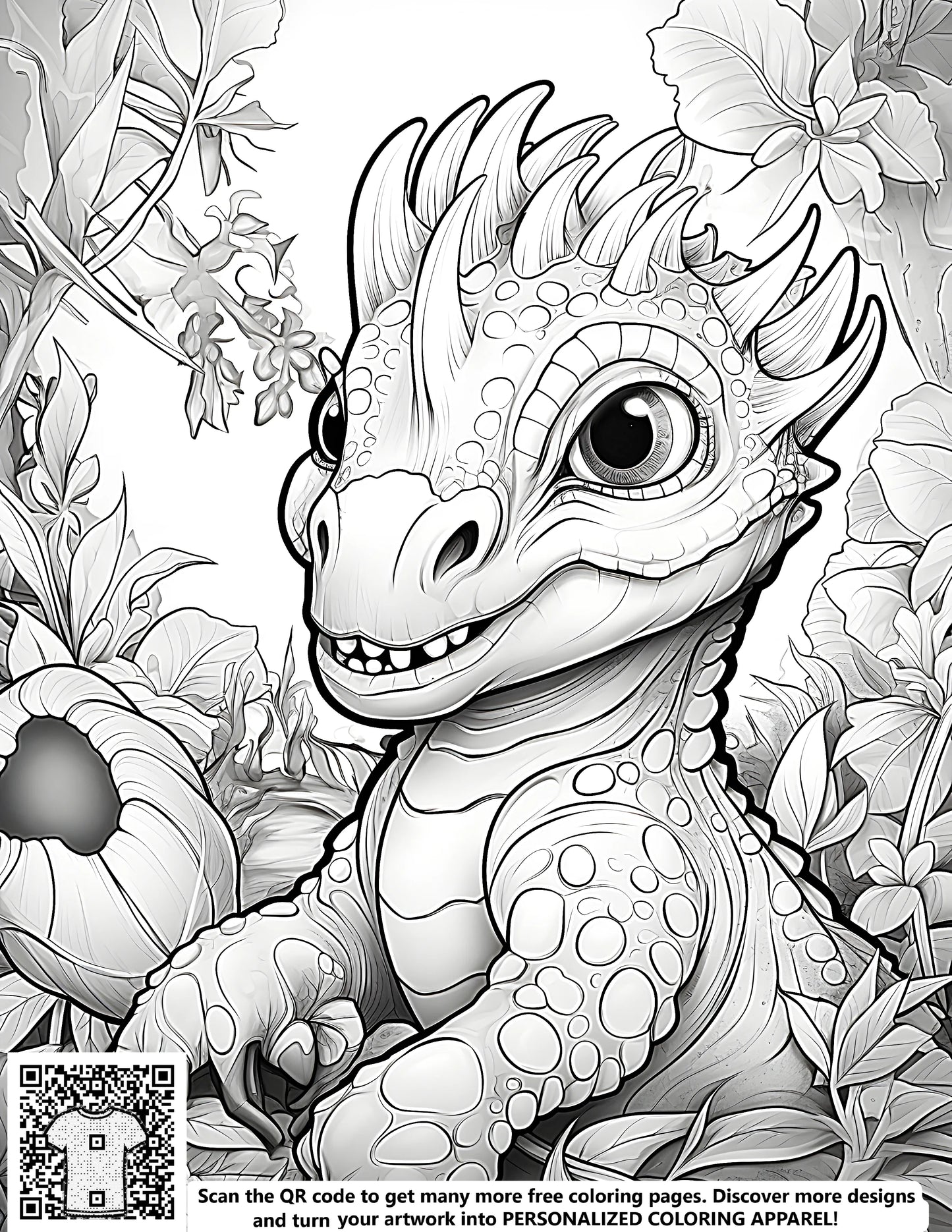 FREE Baby Dinosaur Coloring Page - Printable Download