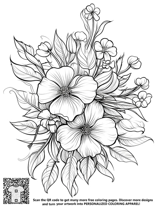 FREE Floral Arrangement Coloring Page - Printable Download