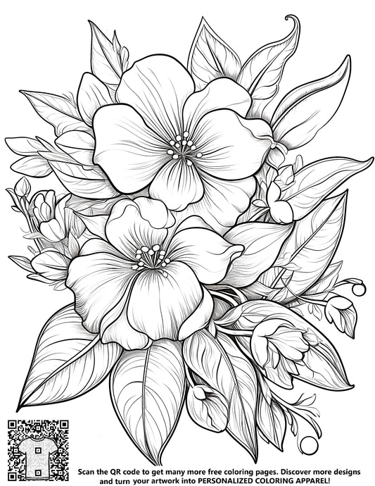 FREE Floral Arrangement Coloring Page - Download NOW