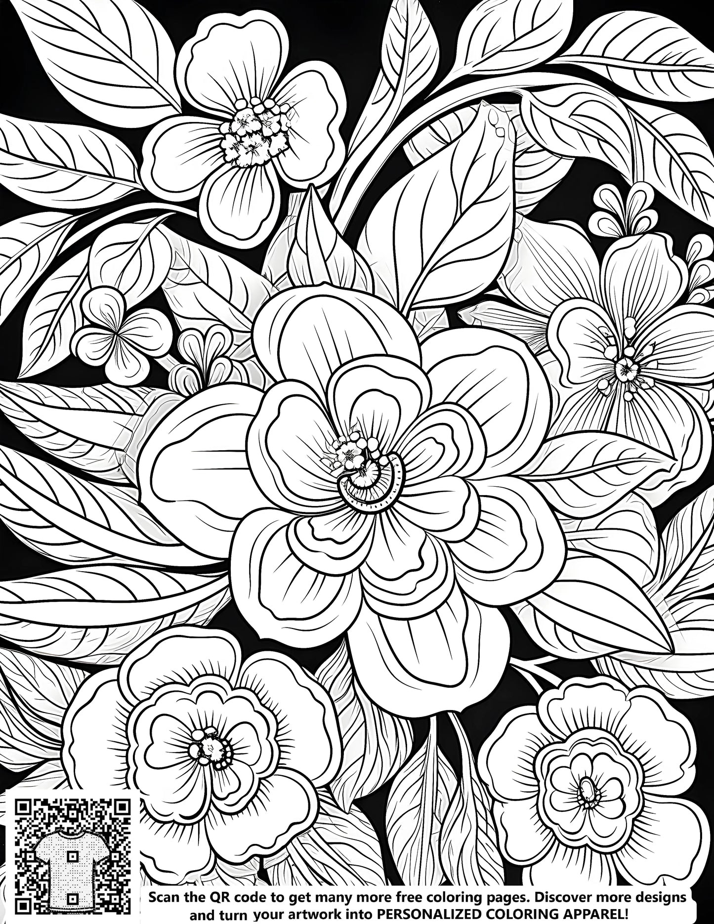 FREE Flower and Leaf Pattern Coloring Page - Download NOW