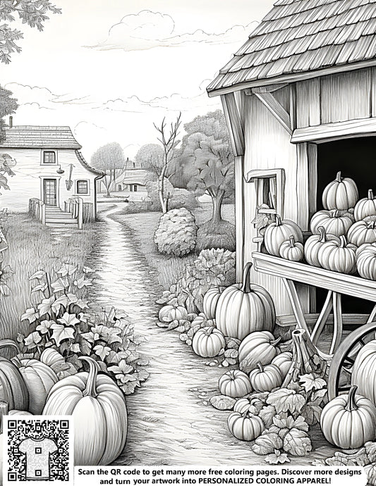 FREE Countryside Scene Coloring Page - Download NOW