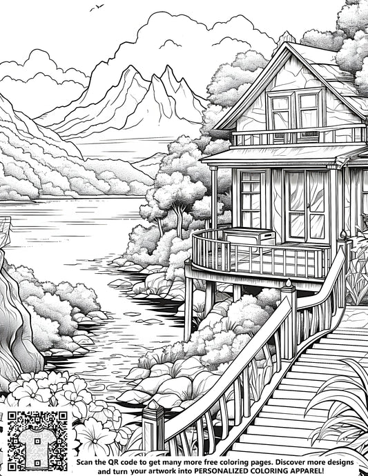 FREE Mountain Landscape Coloring Page - Download NOW