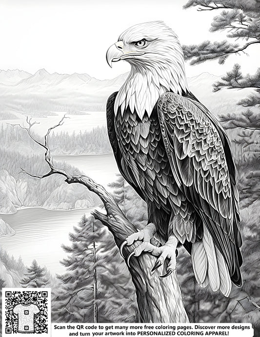 FREE Majestic Eagle Coloring Page - Printable Nature Scene Download