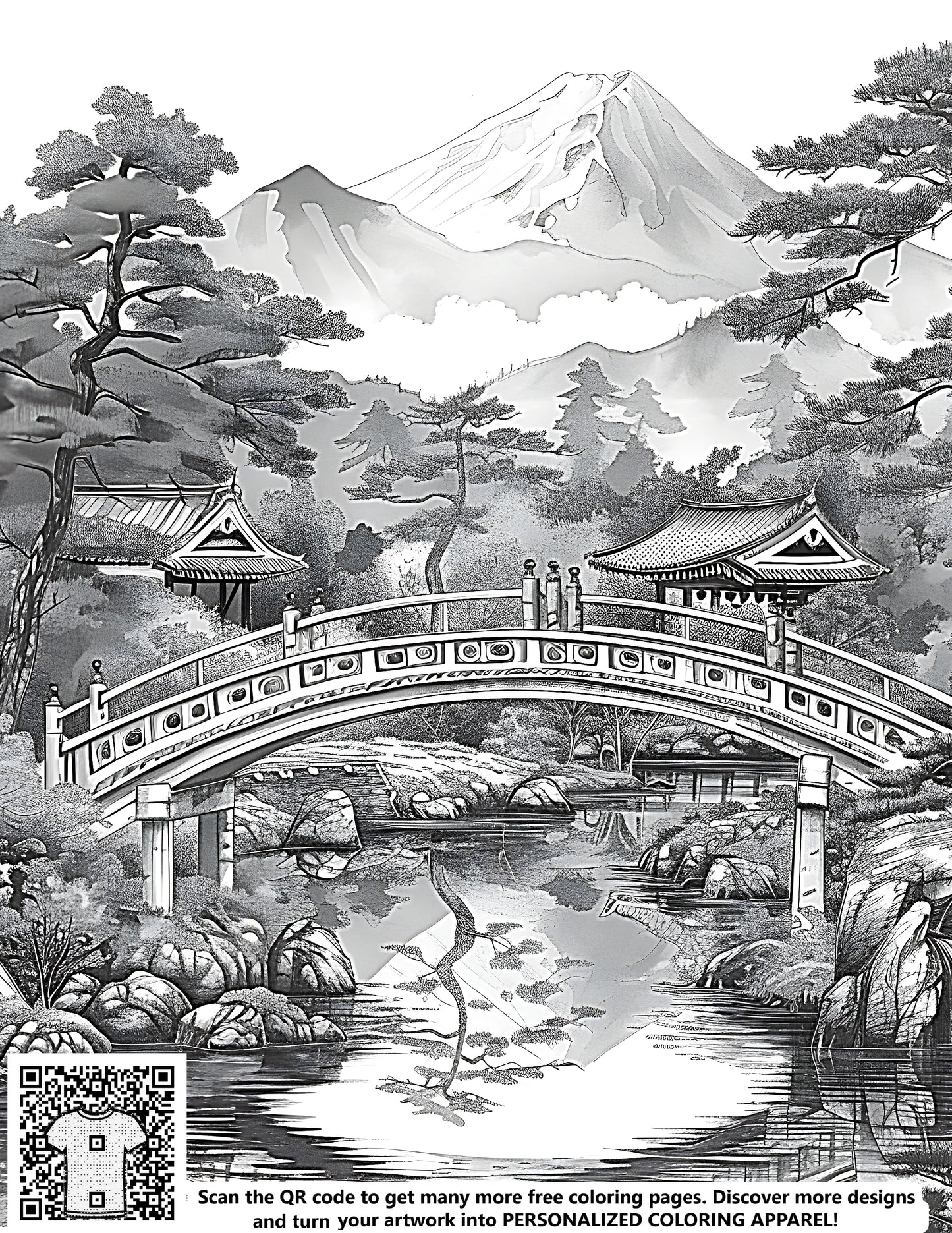 FREE Japanese Garden Coloring Page Download NOW