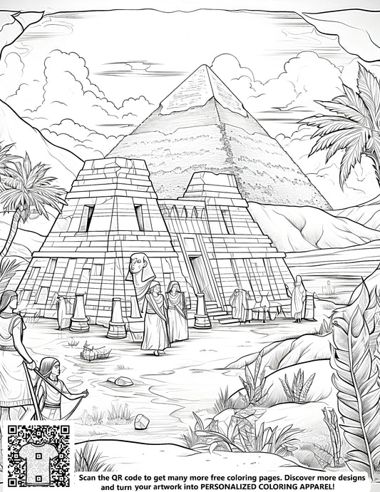 FREE Ancient Egyptian Pyramid Coloring Page - Printable Download