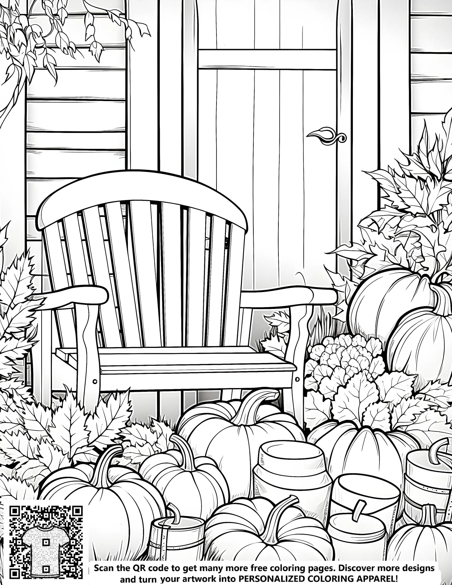 FREE Garden Pumpkin Coloring Page - Printable Download