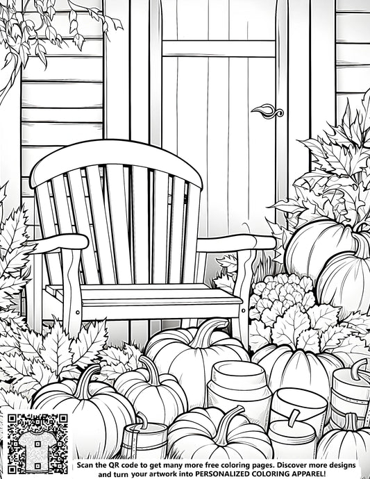 FREE Garden Pumpkin Coloring Page - Printable Download