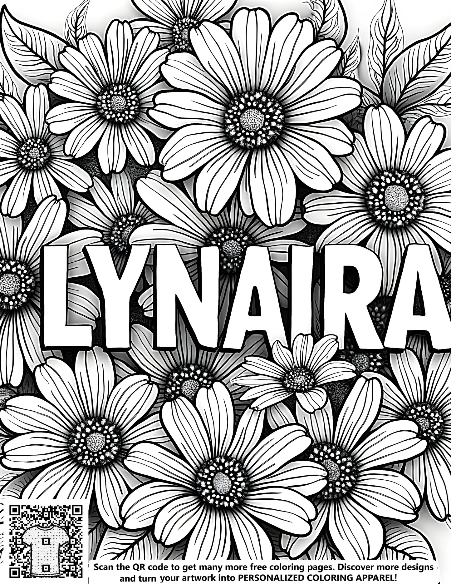 FREE Daisy Floral Coloring Page with Lynaira - Printable Download