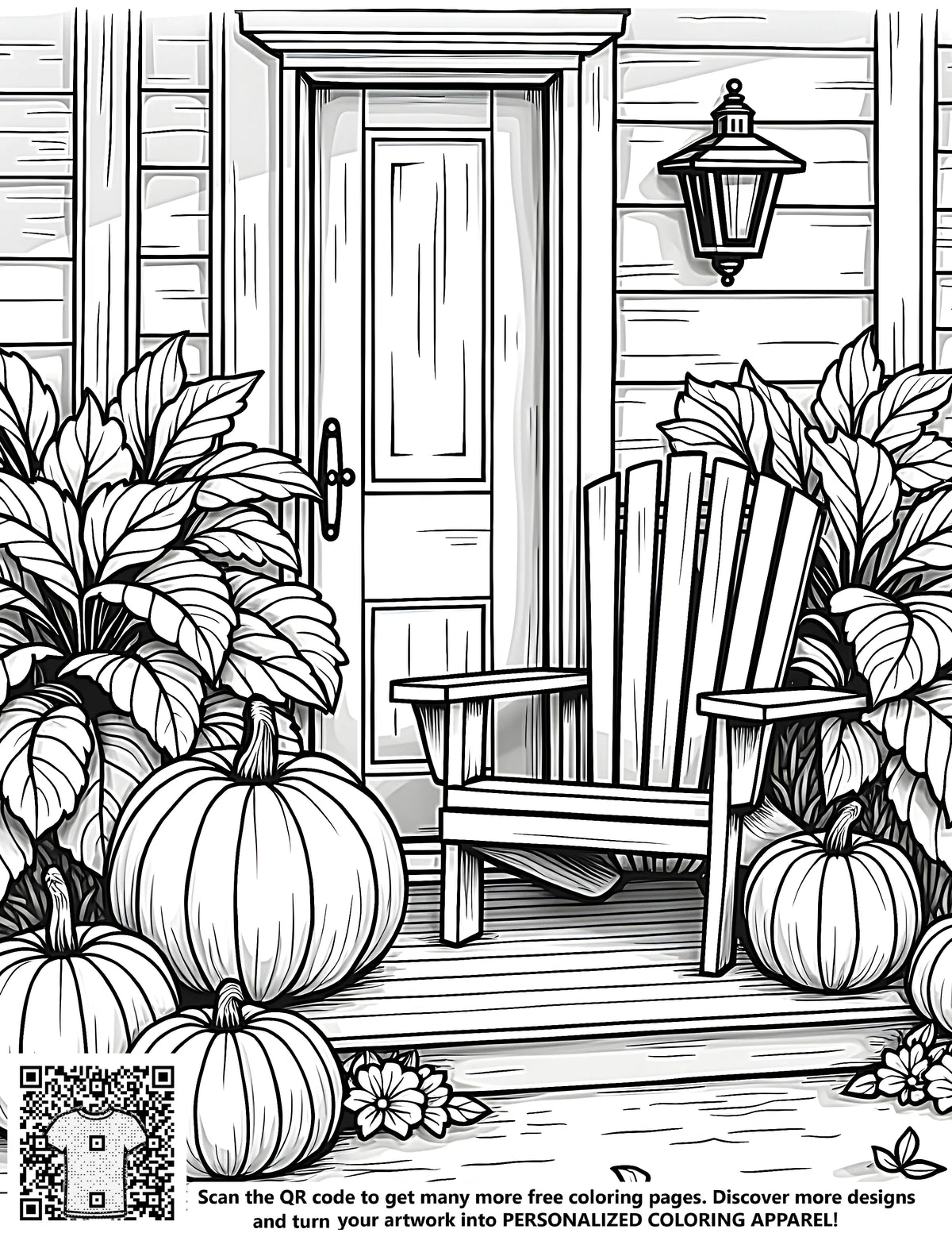 FREE Cozy Porch Scene Coloring Page - Download NOW – Davinci in You