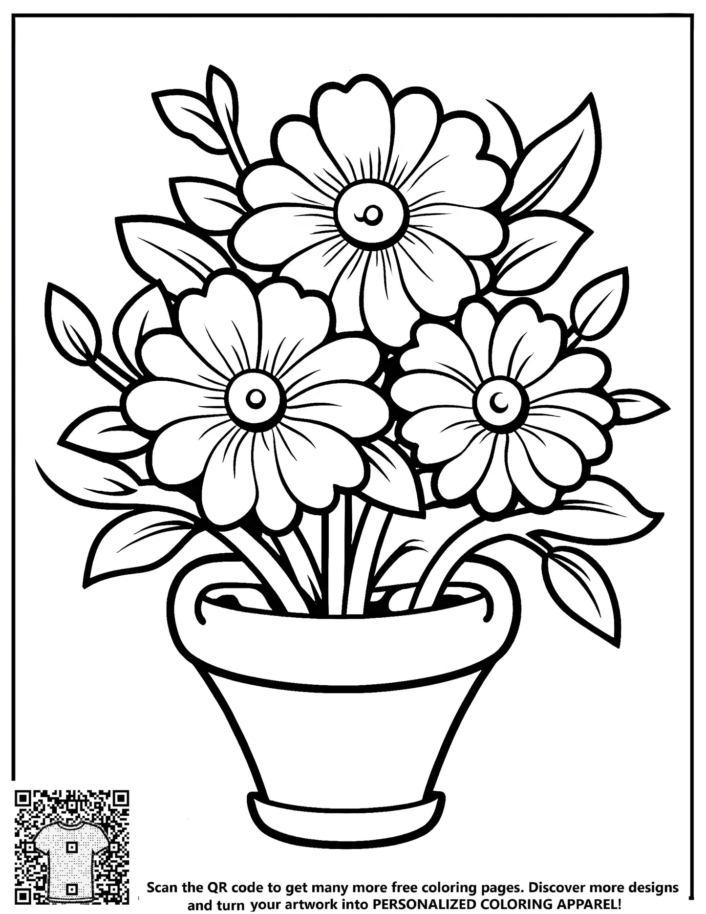 FREE Flower Pot Coloring Page - Download NOW and Enjoy Coloring!
