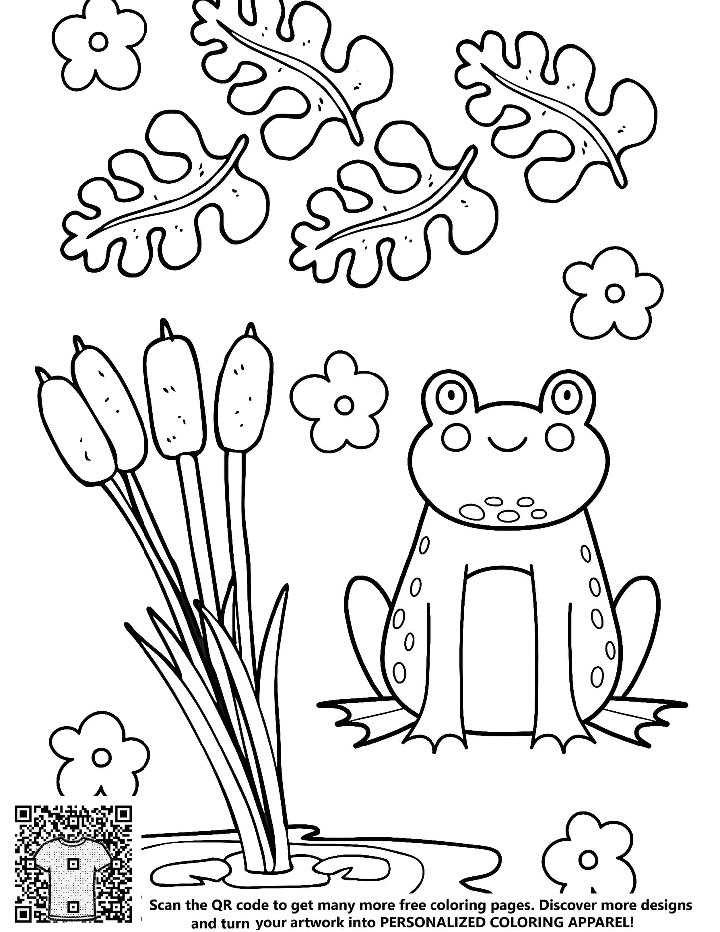 FREE Frog by the Pond Coloring Page Download NOW