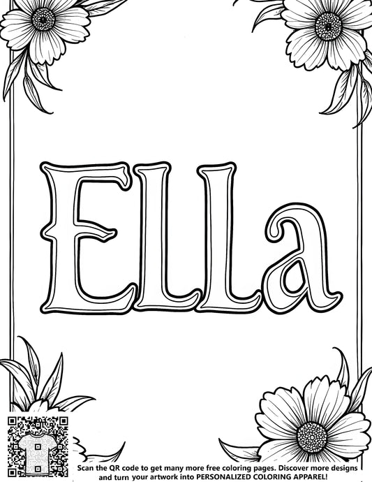 FREE Ella Floral Border Coloring Page - Download NOW