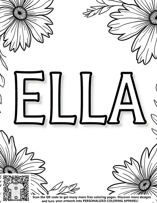 FREE ELLA Floral Coloring Page Download