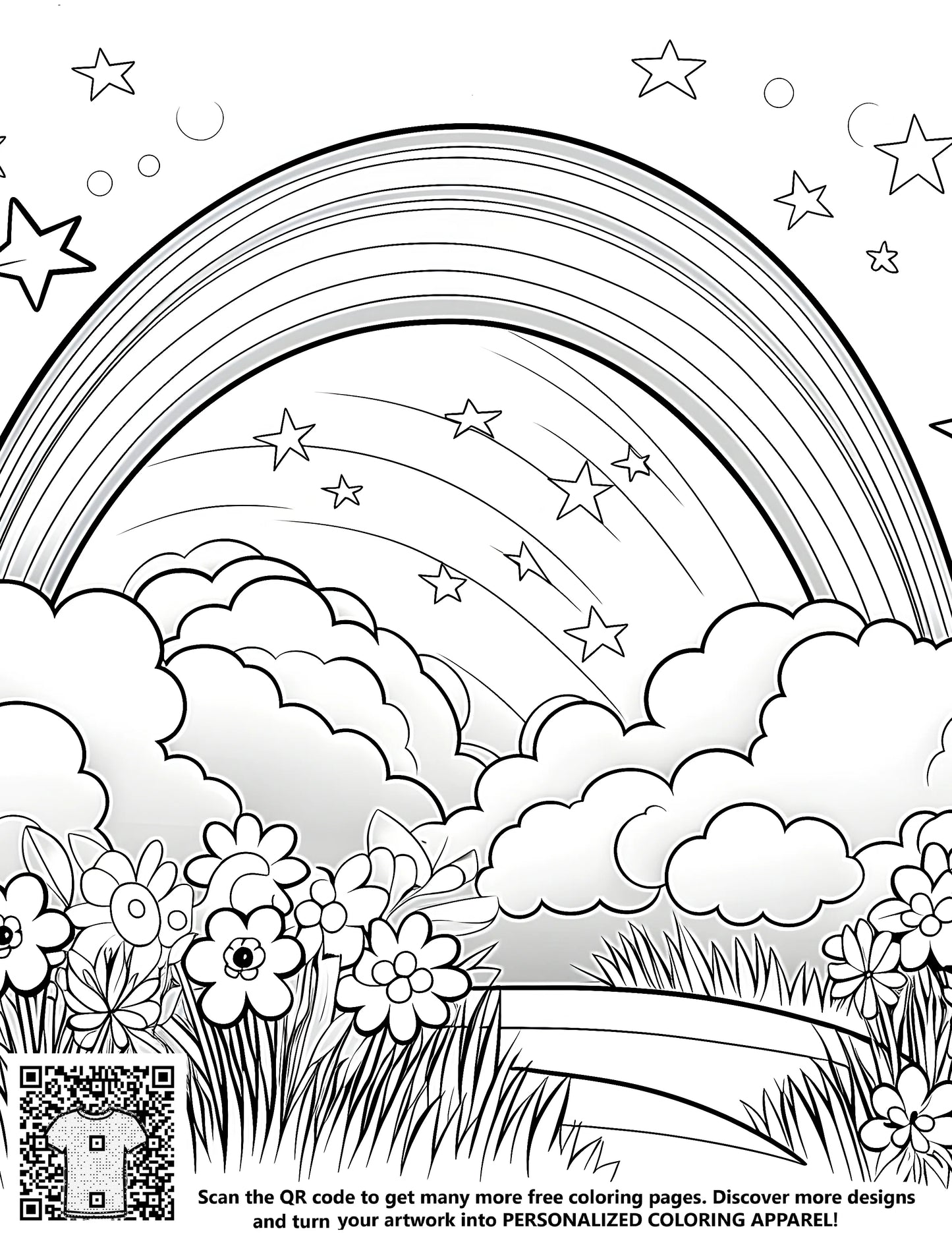 FREE Rainbow Scene Coloring Page - Download NOW for Creative Fun