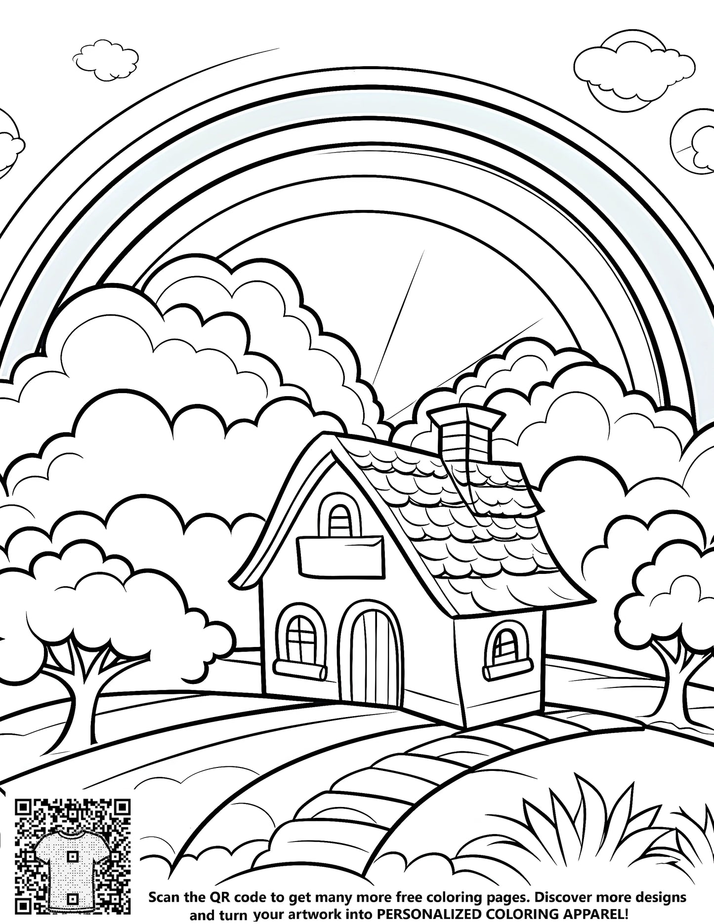 FREE Charming Countryside House Coloring Page - Download NOW