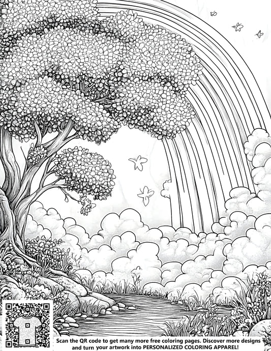 FREE Serene Forest Coloring Page - Printable Nature Scene Download