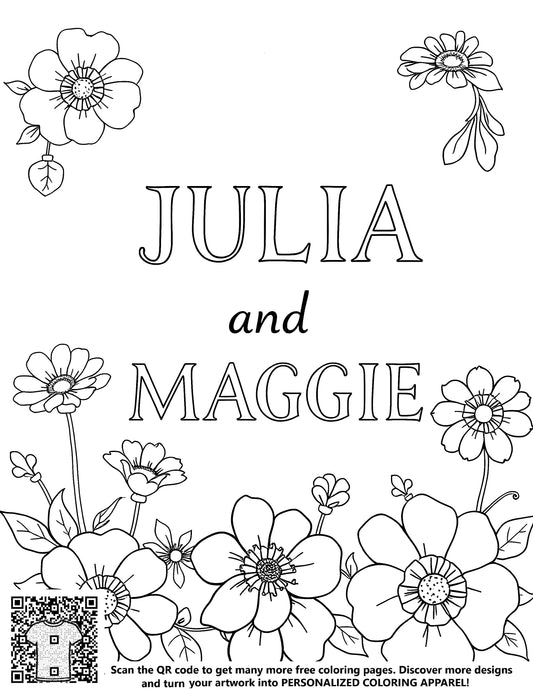 FREE Floral Coloring Page - Julia and Maggie Design Printable Download