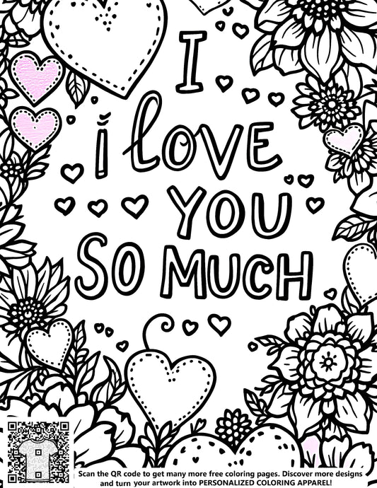 FREE Floral Heart Pattern Coloring Page - Download NOW