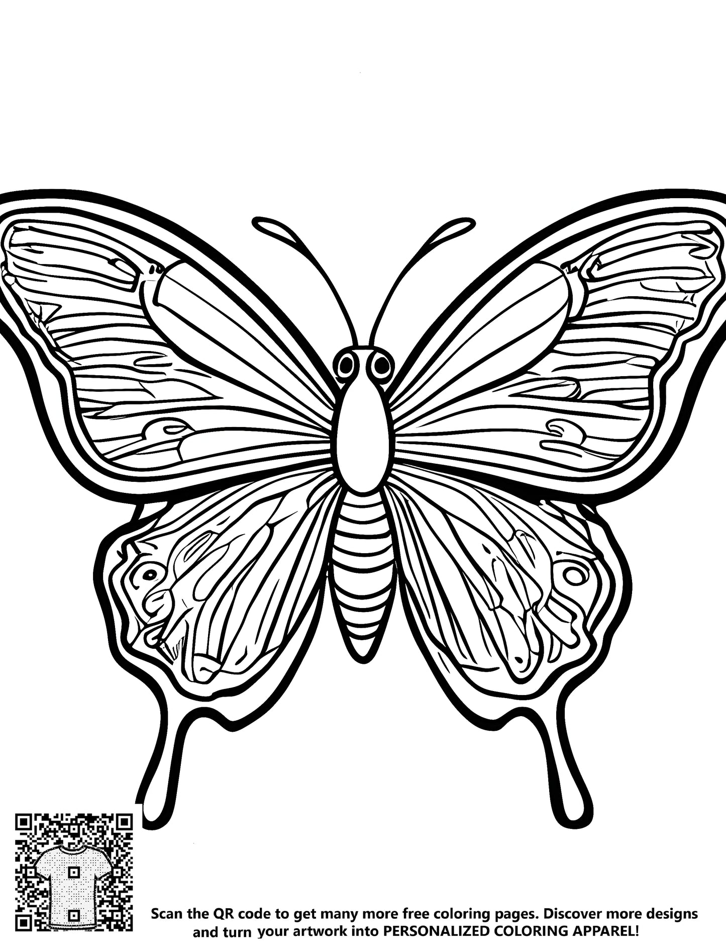 FREE Butterfly Coloring Page Download - Intricate Wing Patterns Printable