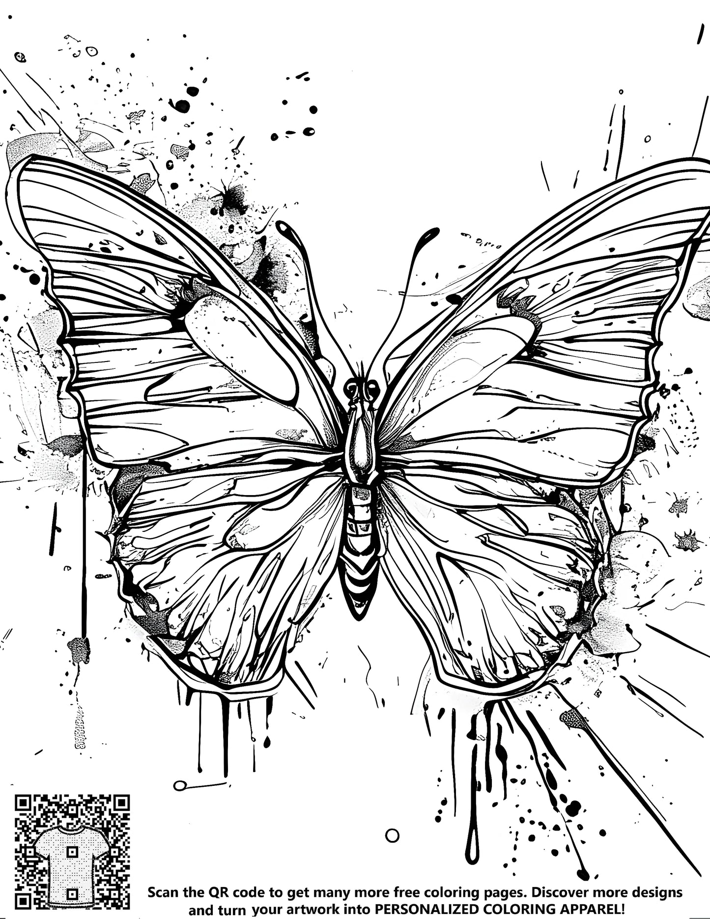 FREE Butterfly Coloring Page - Intricate Wing Details - Printable Download