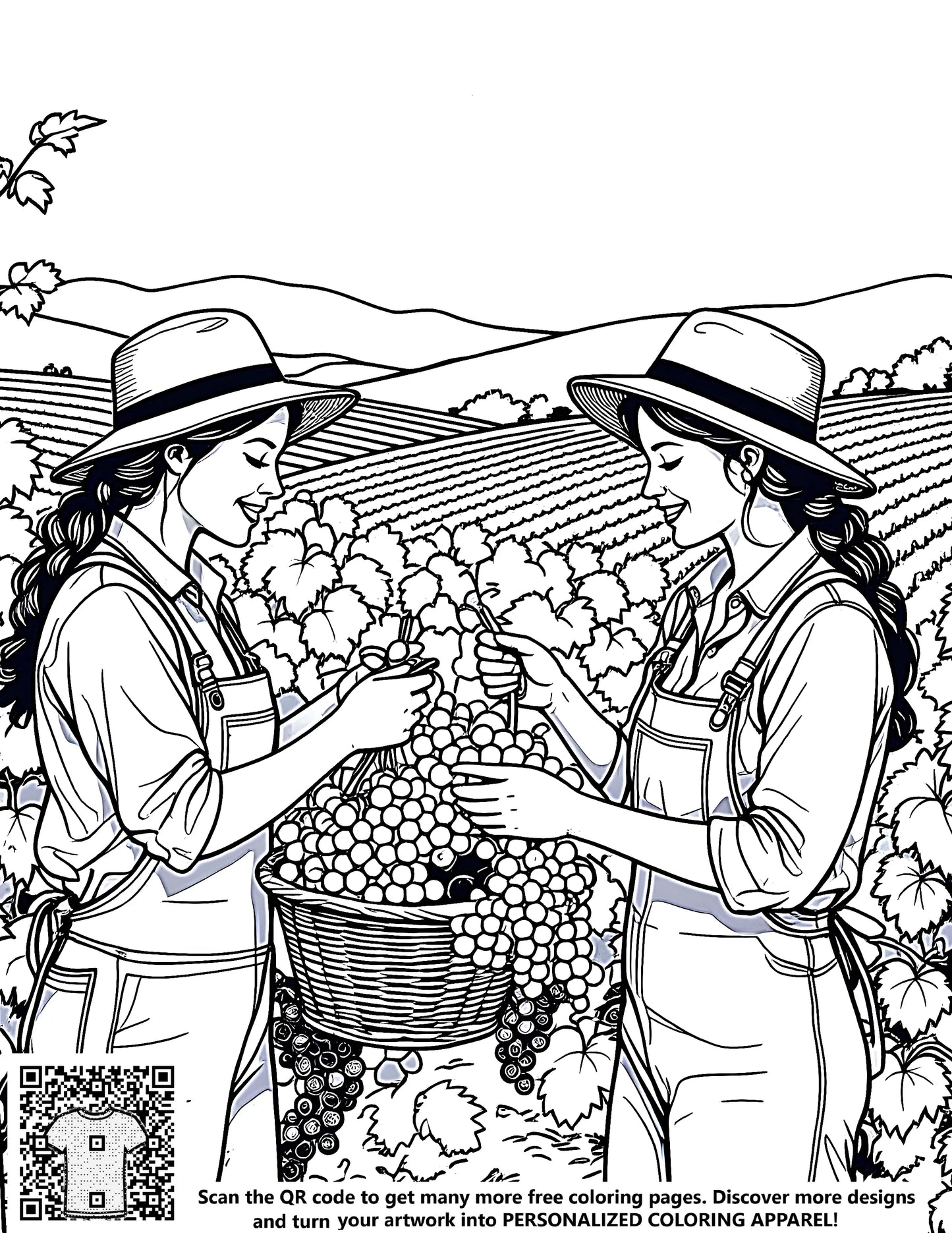FREE Vineyard Harvest Coloring Page Download NOW